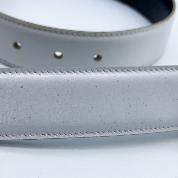 Bally Gold-Tone Buckle Leather Belt in White - Picture 7 of 11